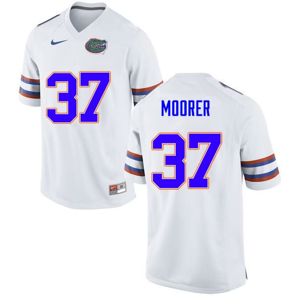 Men's NCAA Florida Gators Patrick Moorer #37 Stitched Authentic Nike White College Football Jersey SWY3865HW